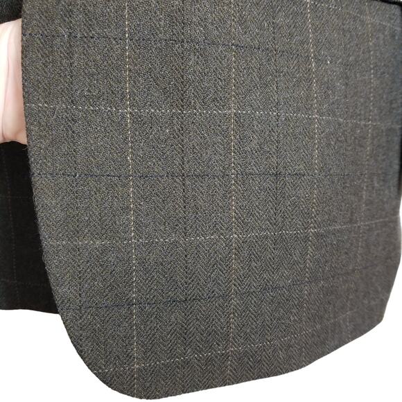 Jos A Bank Windowpane Check Blazer Wool Alpaca Sports Coat Size 40S Short Brown - Picture 7 of 8